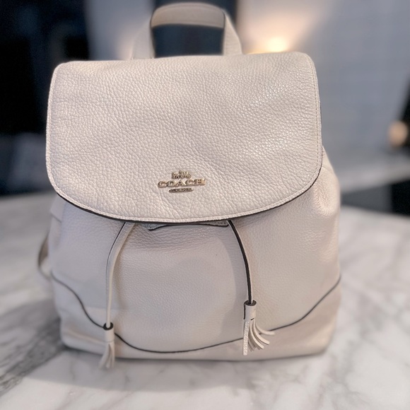 Coach Bags Coach Elle Backpack Bone White Pebbled Leather Poshmark